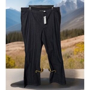 NWT Chicos Platinum 3 Pull On Denim Wide Leg FLARE With Back Stretch Cowboy $79